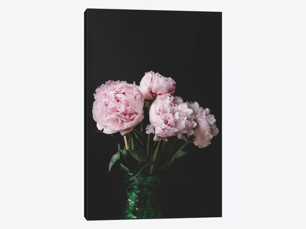 Peonies On Black II by Chelsea Victoria 1-piece Canvas Wall Art