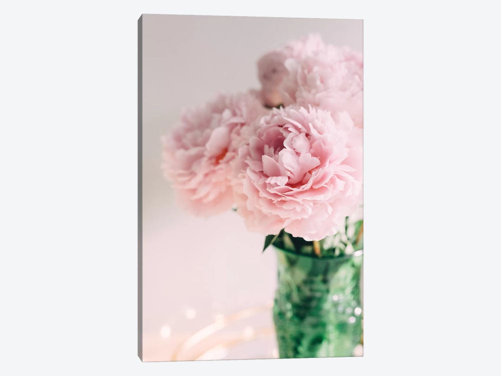 Pink Peonies On White II by Chelsea Victoria 1-piece Canvas Art Print