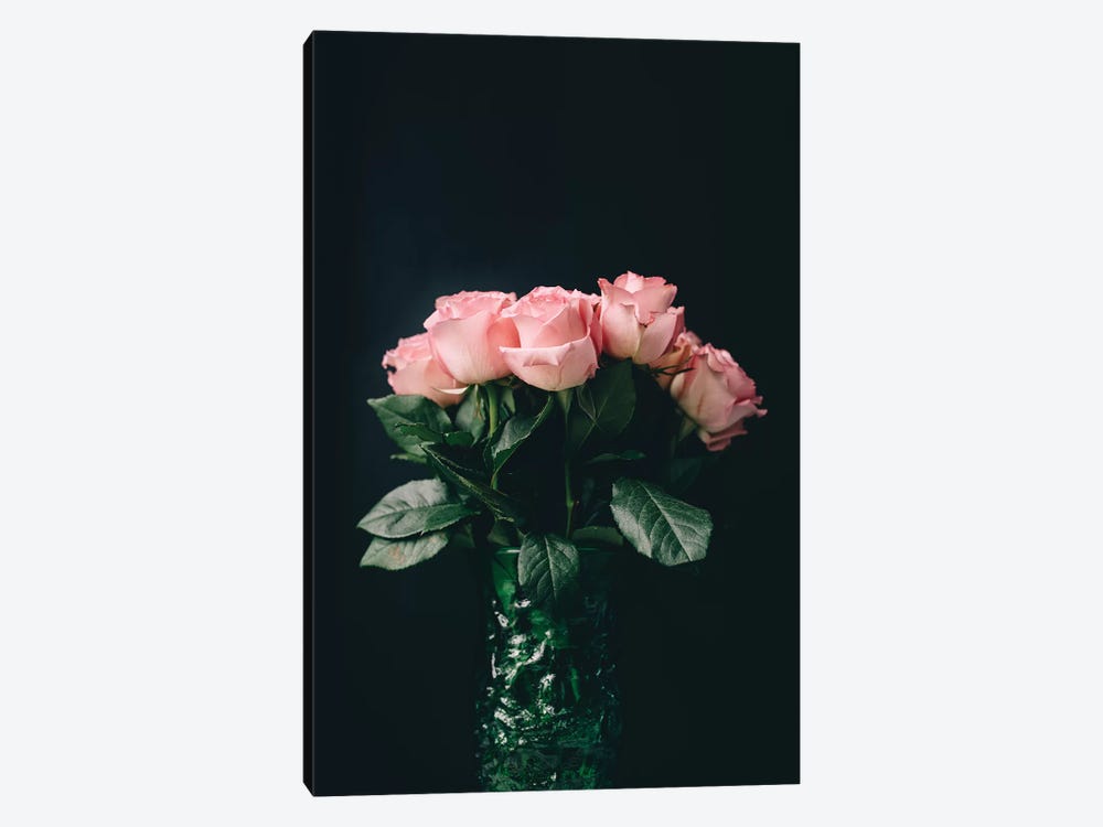 Pink Roses On Black II by Chelsea Victoria 1-piece Canvas Art