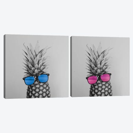 Mr. And Mrs. Pineapple Diptych Canvas Print Set #CVA2HSET001} by Chelsea Victoria Canvas Art