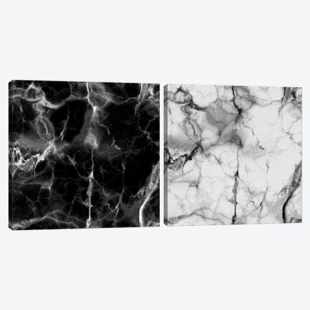 Black And White Marble Diptych Canvas Print Set #CVA2HSET002} by Chelsea Victoria Canvas Art