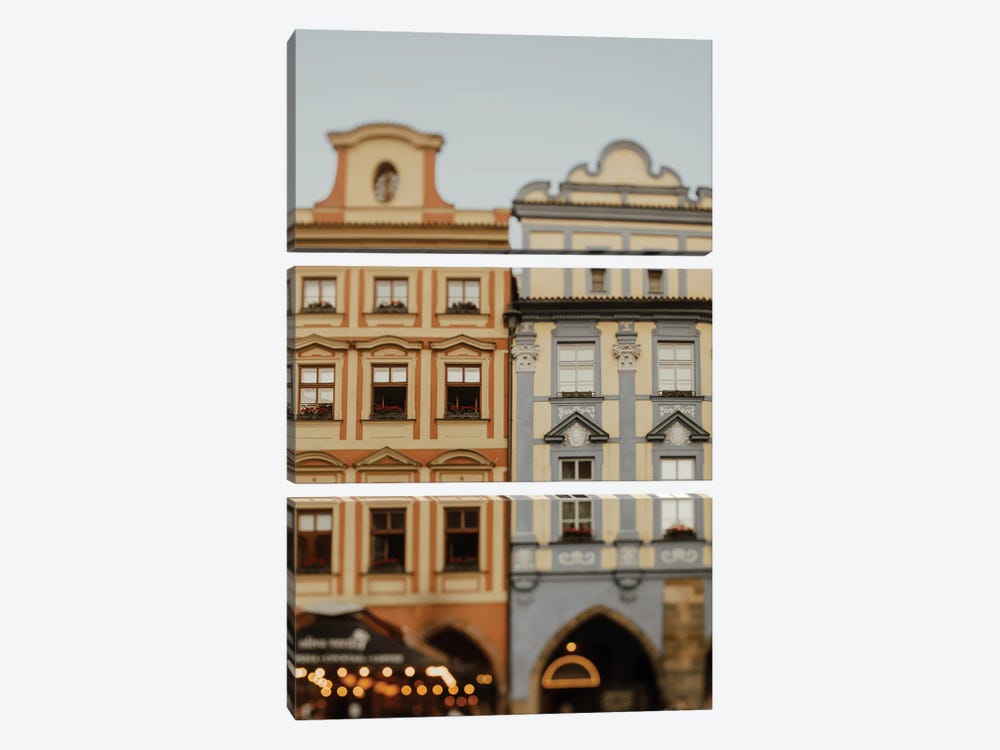 Prague Houses And Twinkles by Chelsea Victoria 3-piece Canvas Wall Art