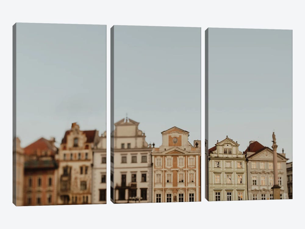 Houses Of Prague Town Square by Chelsea Victoria 3-piece Art Print