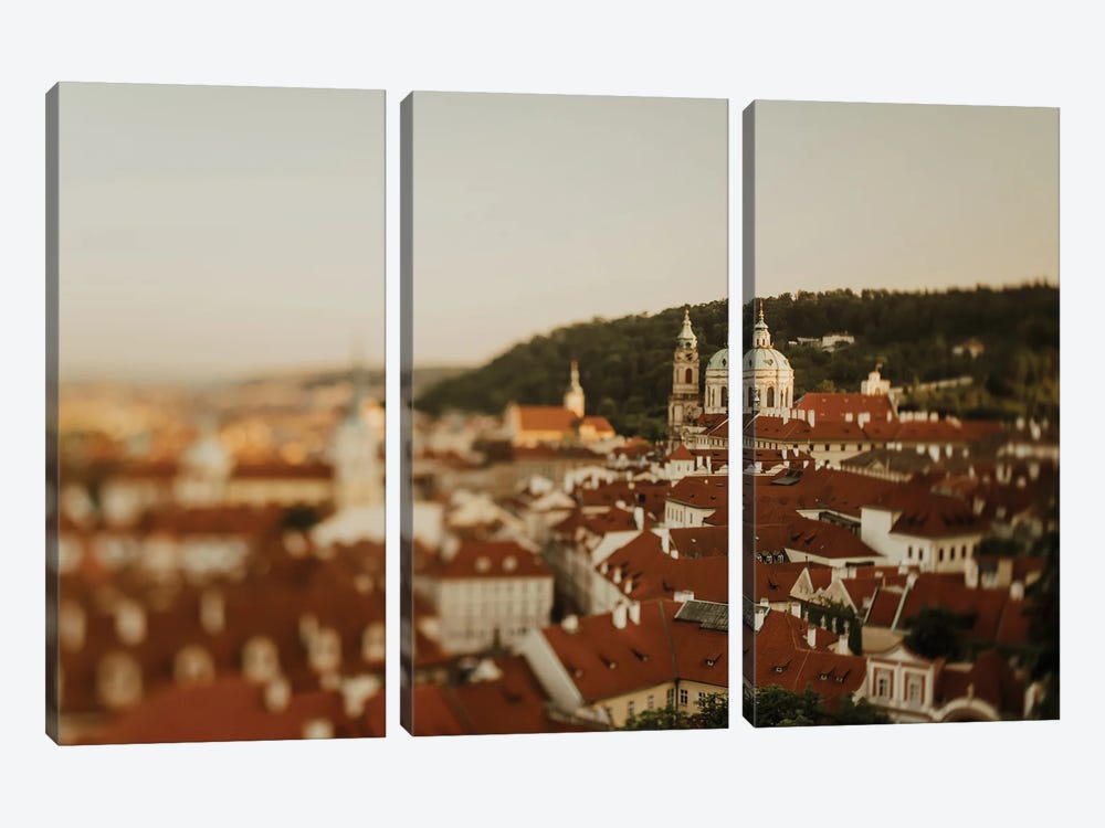 Prague Red Tile Rooftops by Chelsea Victoria 3-piece Canvas Wall Art