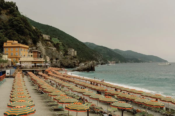 Chelsea Victoria: Monterosso Al Mare Beach Umbrellas by Chelsea Victoria