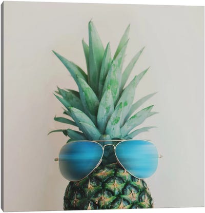 Pineapple In Paradise Canvas Art Print - Kitchen Art