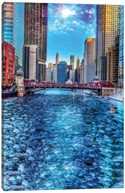 Ice River Canvas Art Print - Chicago Art