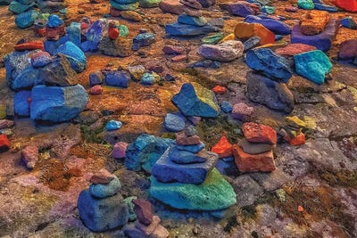 Rainbow Rocks by Caitlin Vera framed wall art