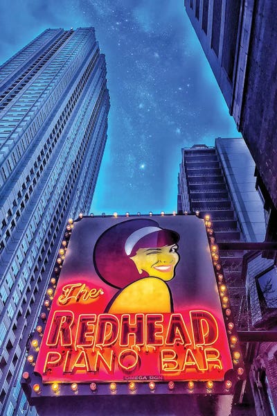Red Head Piano Bar by Caitlin Vera framed wall art