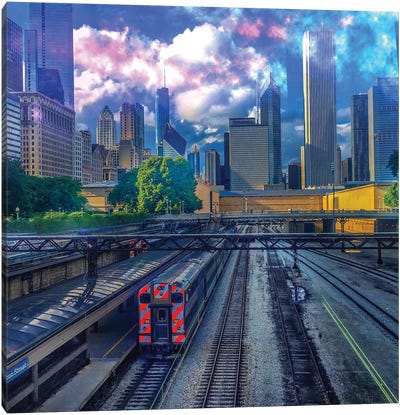 Track Number 3 Canvas Art Print - Chicago Skylines