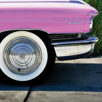 Pink Cadillac Tire by Carlos Vargas framed wall art