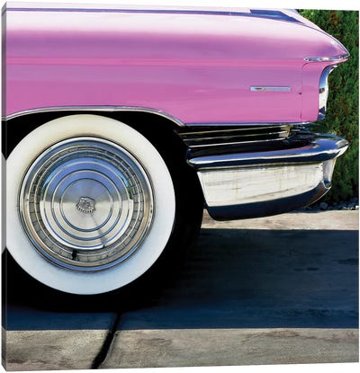 Pink Cadillac Tire Canvas Art Print - Cadillac