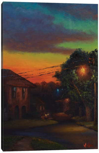 Neighbourhood 1 - Twilight Canvas Art Print - Christopher Vidal