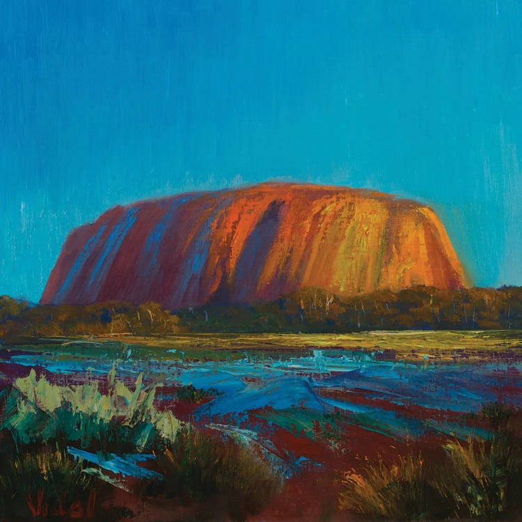 Uluru (Ayers Rock) - Semi Abstracted by Christopher Vidal wall art