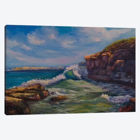 Waves Near Caves Beach Central Coast, NSW Canvas Print #CVI25} by Christopher Vidal Canvas Artwork