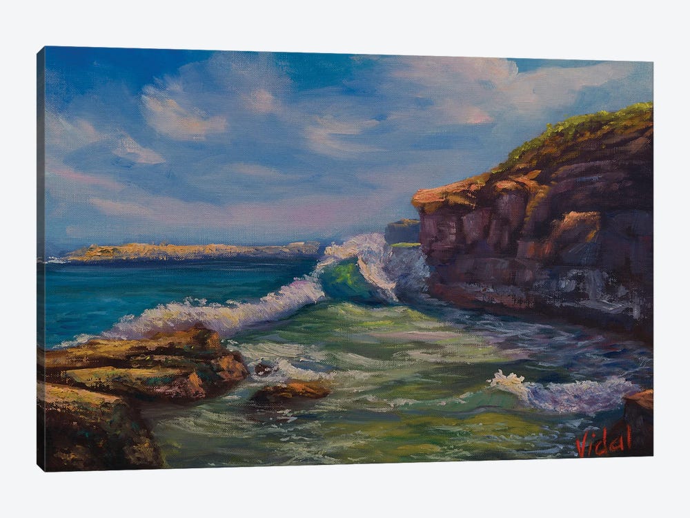 Waves Near Caves Beach Central Coast, NSW by Christopher Vidal 1-piece Canvas Wall Art