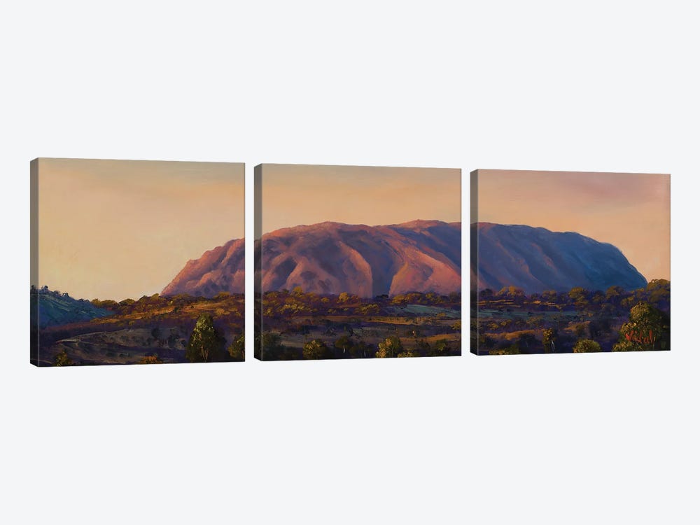 Sunrise On Uluru (Ayers Rock) NT by Christopher Vidal 3-piece Canvas Print