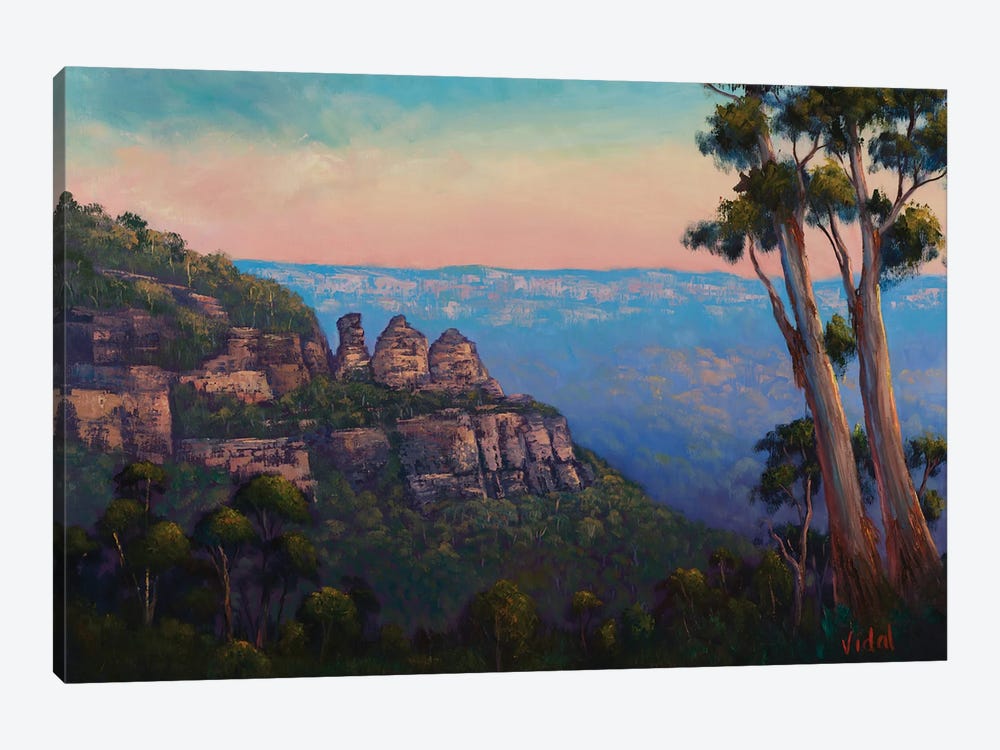 Last Light On Three Sisters From Eagle Hawk Lookout by Christopher Vidal 1-piece Canvas Print
