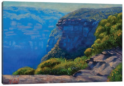 Afternoon Atmospheric Light At Blue Mountains Canvas Art Print - New South Wales Art