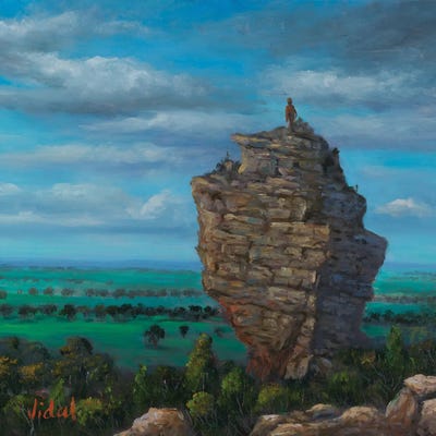 Castle Crag Arapiles Victoria by Christopher Vidal metal wall art