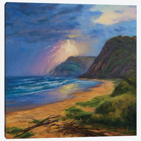 Storm On The Ocean Garie Beach Canvas Print #CVI7} by Christopher Vidal Art Print