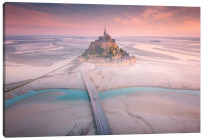Mont Saint Michel I - France Canvas Art Print - Cuma Çevik