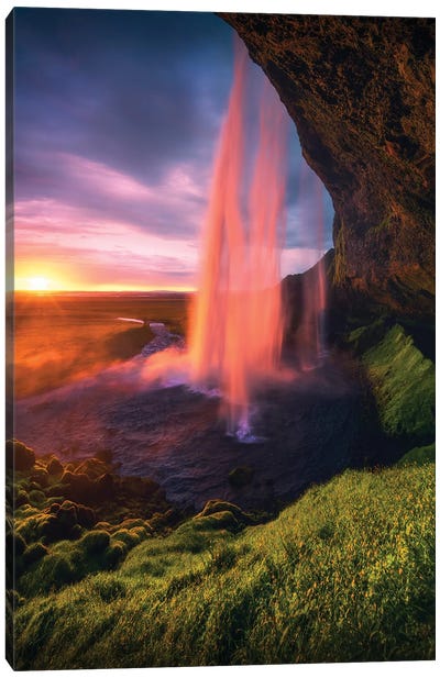 Seljalandsfoss Waterfall - Iceland Canvas Art Print - Cuma Çevik