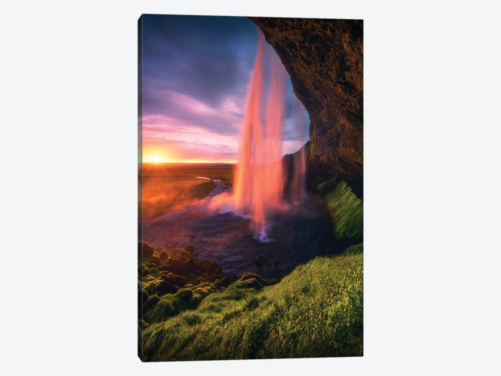 Seljalandsfoss Waterfall - Iceland by Cuma Çevik 1-piece Canvas Art