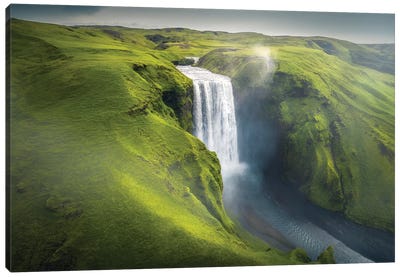 Skogafoss Waterfall - Iceland Canvas Art Print - Cuma Çevik