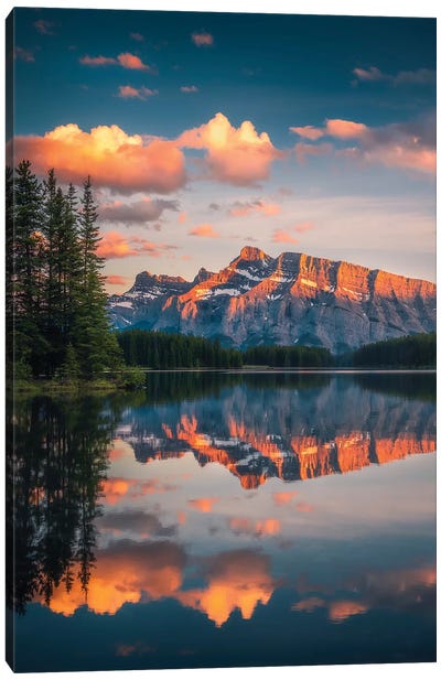 Two Jack Lake - Banff - Canada Canvas Art Print - Cuma Çevik