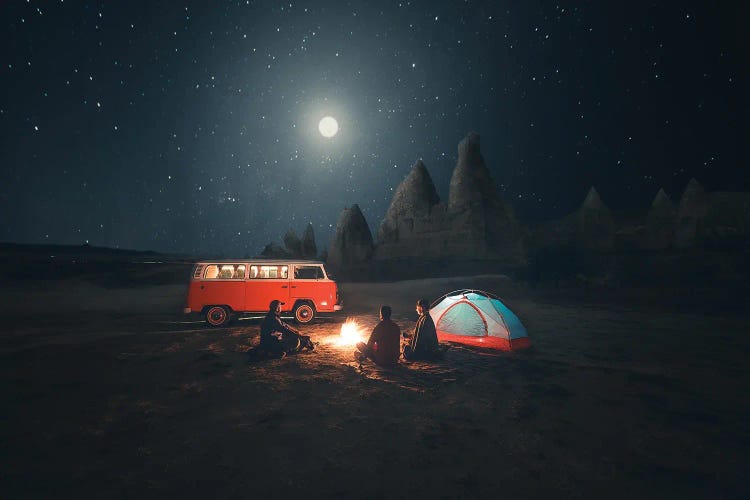 Cappadocian Nights by Cuma Çevik wall art
