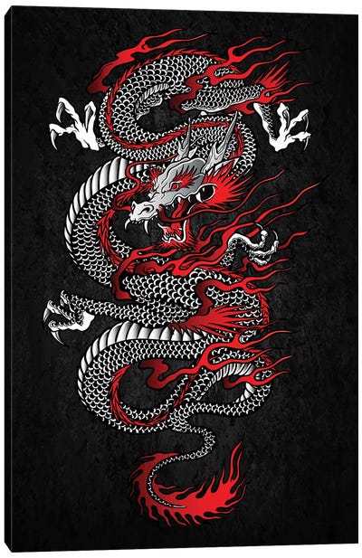 Asian Dragon Canvas Art Print - Japanese Décor