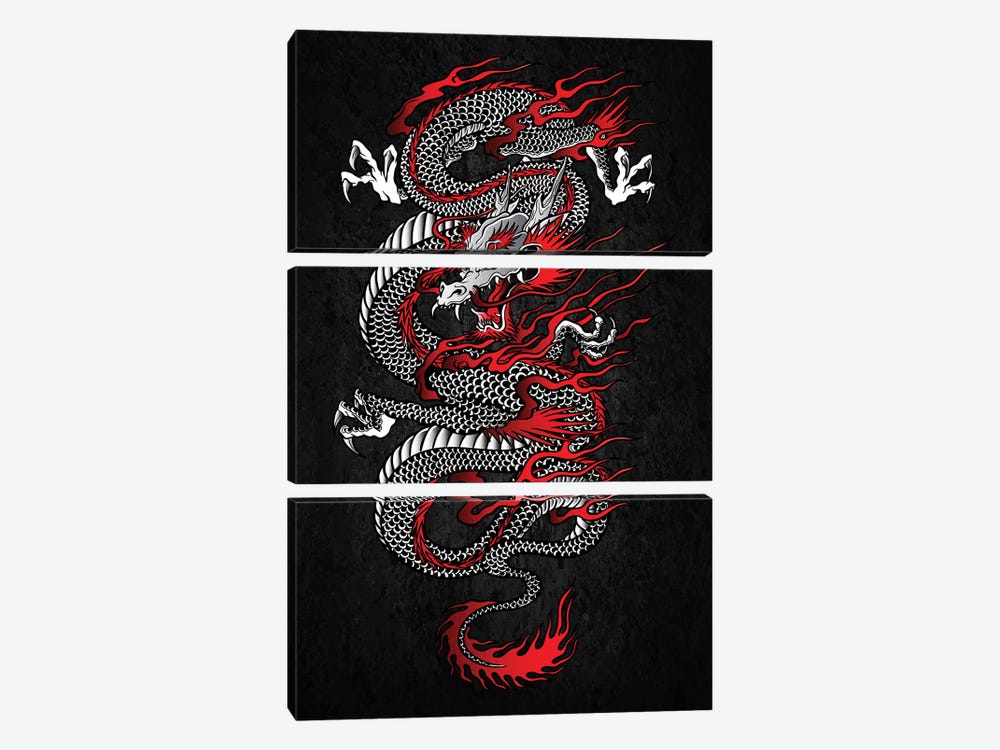 Asian Dragon by Cornel Vlad 3-piece Canvas Artwork