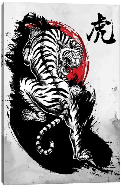 Japanese Tiger Canvas Art Print - Japanese Décor