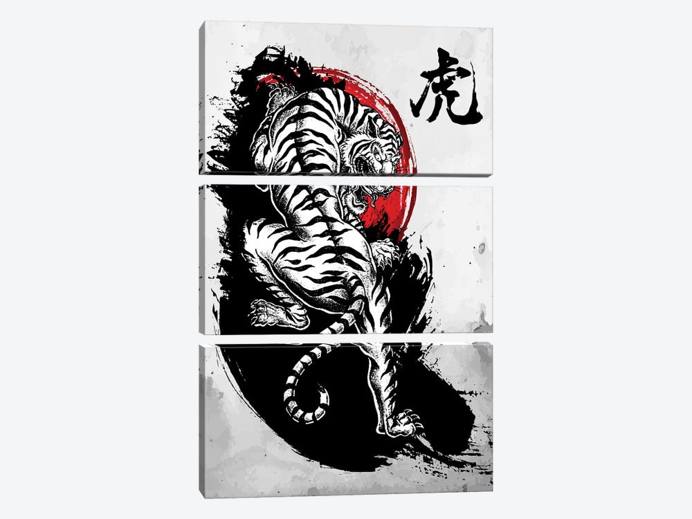 Japanese Tiger by Cornel Vlad 3-piece Art Print
