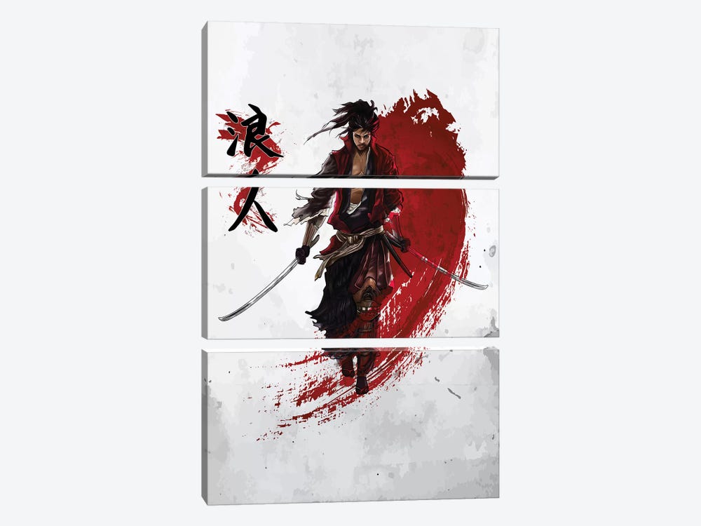 Ronin Samurai by Cornel Vlad 3-piece Canvas Art