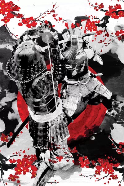 Asian Décor: Sakura Samurai Dueling by Cornel Vlad