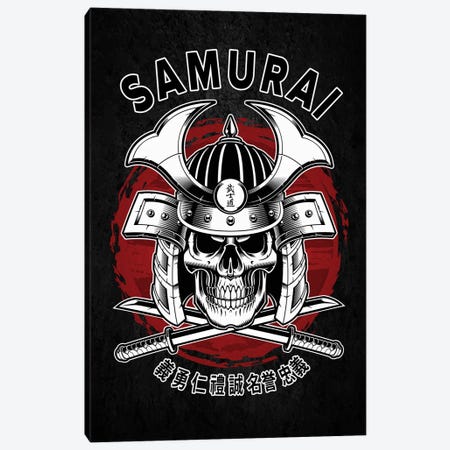 Samurai Skull Canvas Print #CVL109} by Cornel Vlad Canvas Art