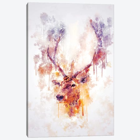 Elk Head Canvas Print #CVL129} by Cornel Vlad Canvas Artwork