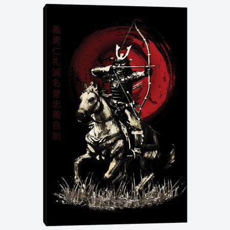Bushido Samurai Yabusame Archer On Horse Canvas Print #CVL12} by Cornel Vlad Canvas Art Print