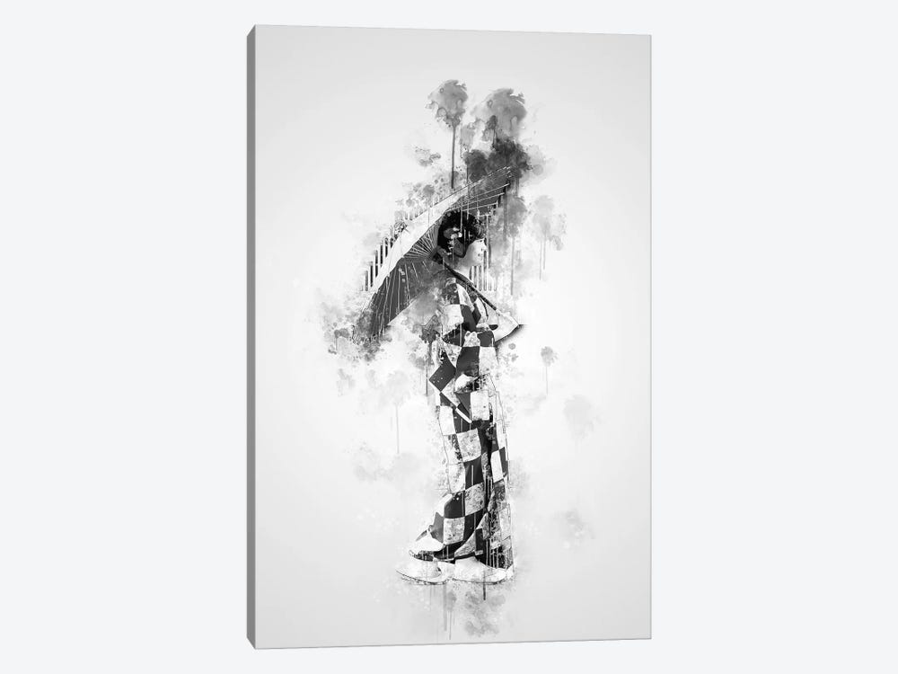 Japanese Girl In Black And White by Cornel Vlad 1-piece Canvas Art Print
