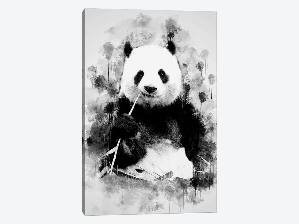 Panda In Black And White by Cornel Vlad 1-piece Art Print