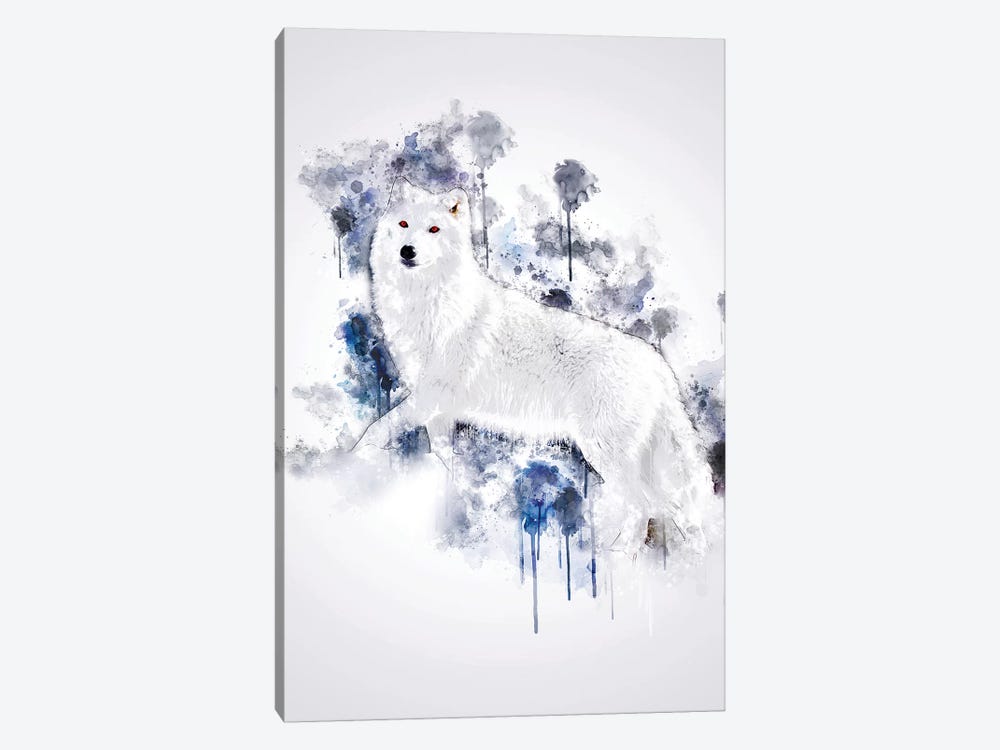 White Wolf by Cornel Vlad 1-piece Canvas Art