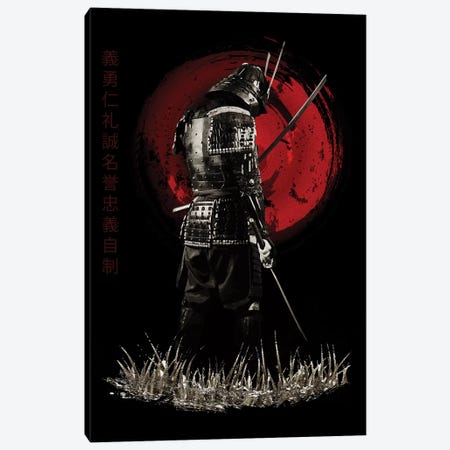 Bushido Samurai Back Turned Canvas Print #CVL15} by Cornel Vlad Canvas Wall Art
