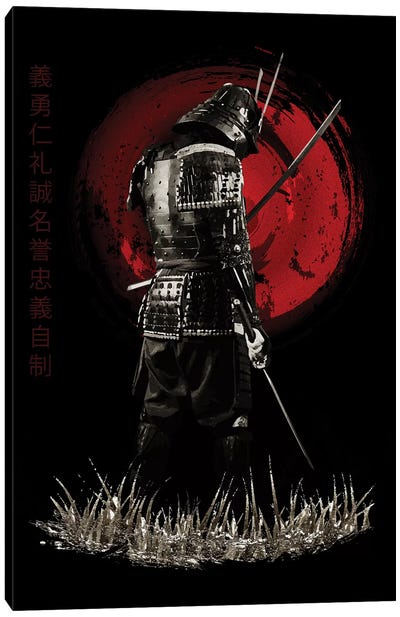 Bushido Samurai Back Turned Canvas Art Print - Warrior Art