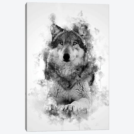 Wolf In Black And White Canvas Print #CVL161} by Cornel Vlad Canvas Art
