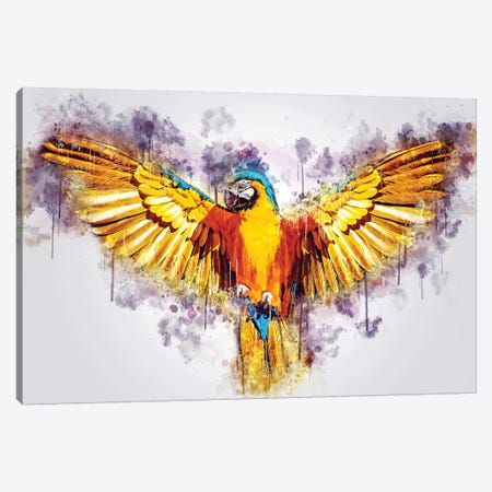 Yellow Parrot Canvas Print #CVL162} by Cornel Vlad Canvas Artwork