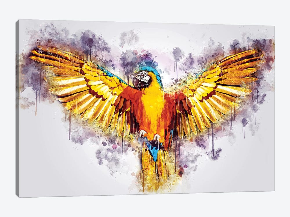 Yellow Parrot by Cornel Vlad 1-piece Canvas Artwork
