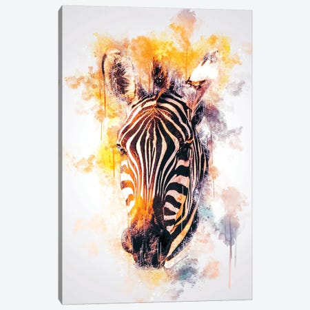 Zebra Head Canvas Print #CVL164} by Cornel Vlad Canvas Art Print