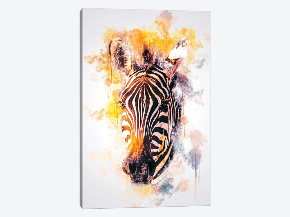 Zebra Head by Cornel Vlad 1-piece Canvas Artwork
